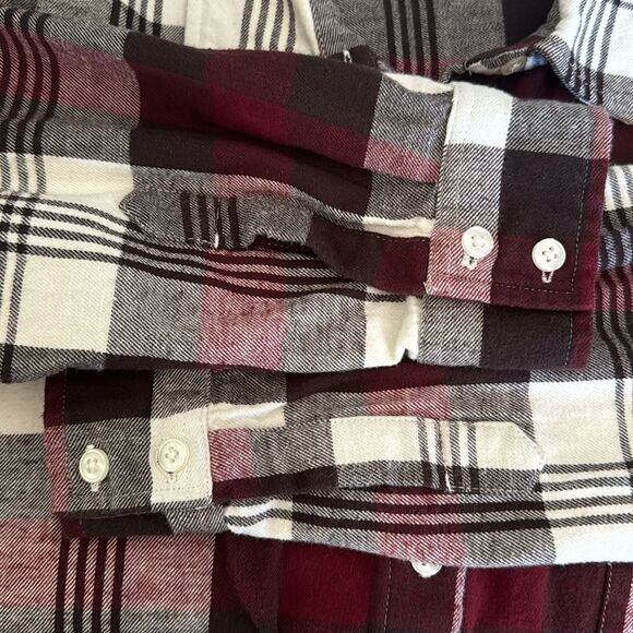 Garnet Hill Button Up Flannel Shirt sz 16 Plaid - Picture 9 of 13